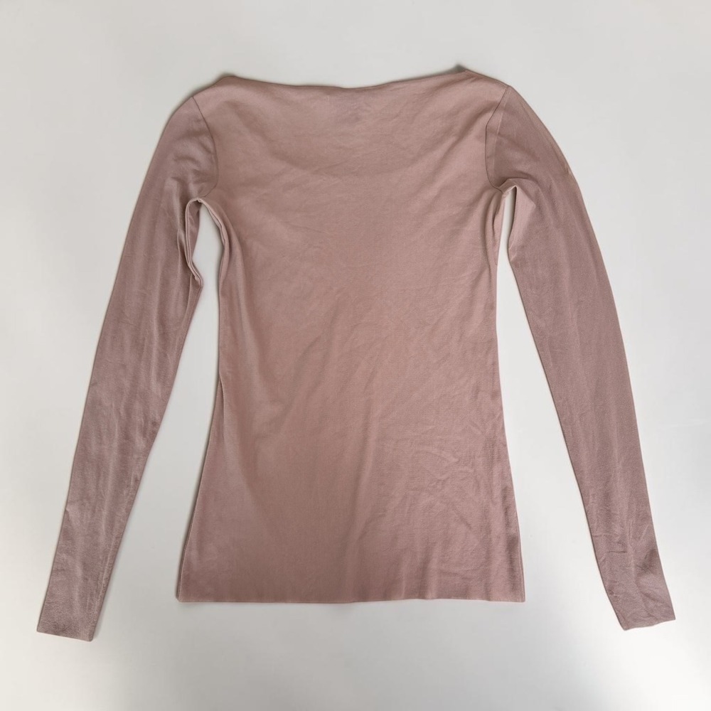 Exterio Minimalist Y2K Womens Scoop Neck Long Sleeve Top Size L Made in Italy